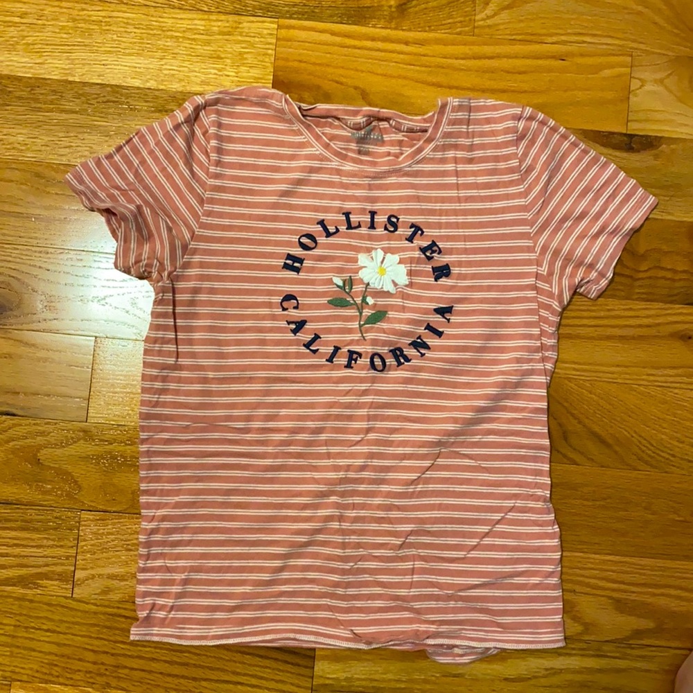 Hollister Pink Striped T-Shirt